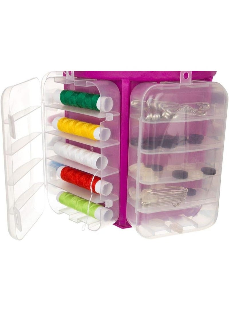 زوبا طقم خياطة من ٢١٠ قطعة مع صندوق تنظيم - مجموعة أدوات خياطة بلاستيكية كاملة للمنزل والسفر - Image 2